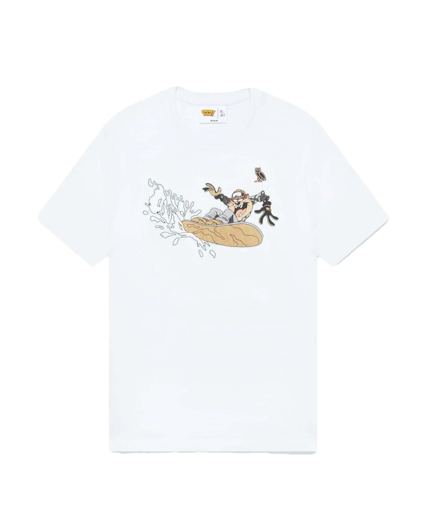 Pre-owned Ovo X Looney Tunes Tasmanian Devil Snowboard T-shirt White