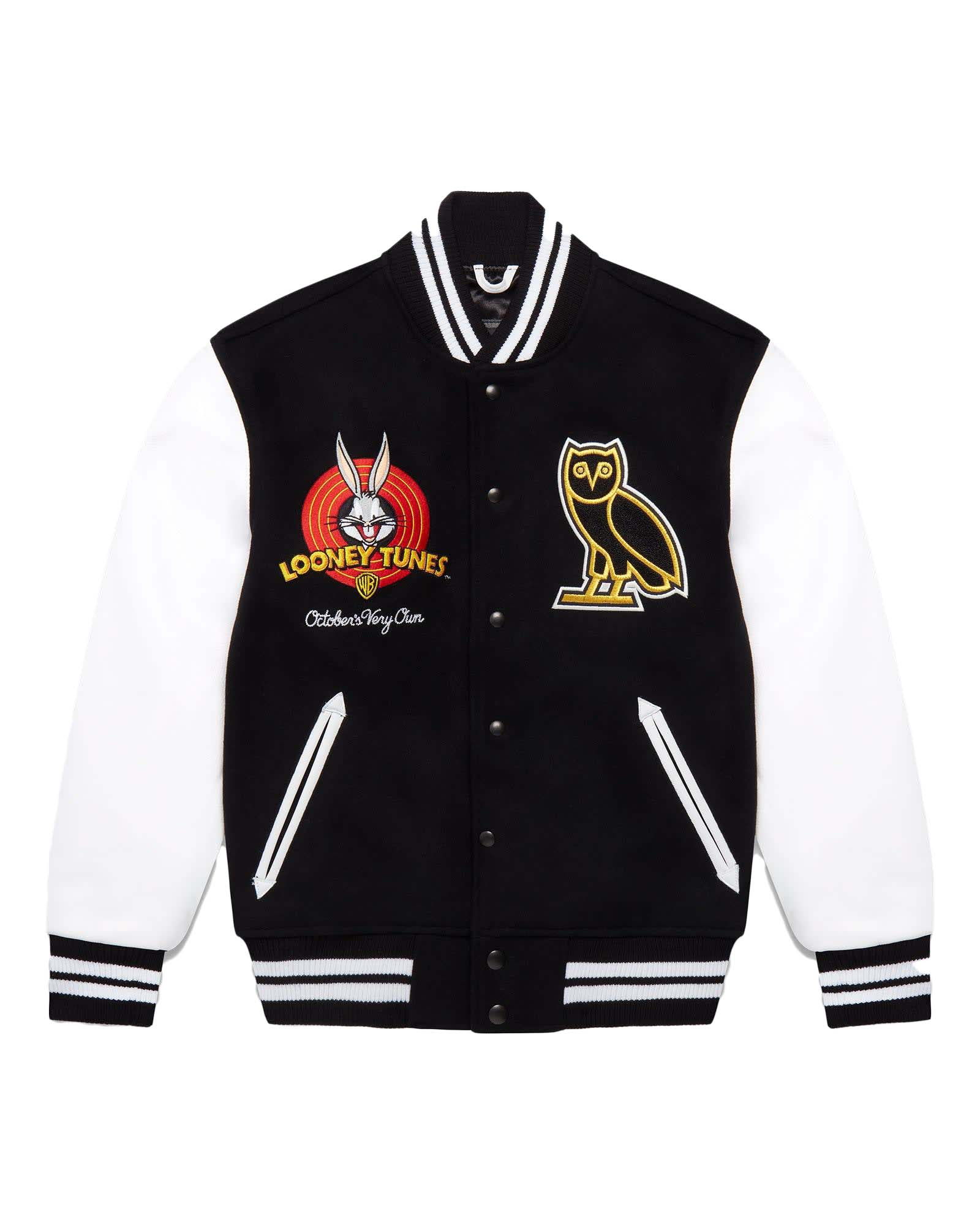 OVO x Looney Tunes Varsity Jacket Black