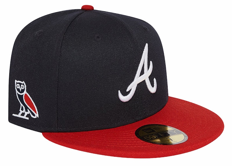 Pre-owned Ovo X Mlb Atlanta Braves New Era Hat In Navy Blue
