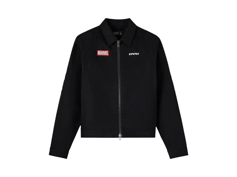 OVO x Marvel Ghost Rider Denim Moto Jacket Black Rigid