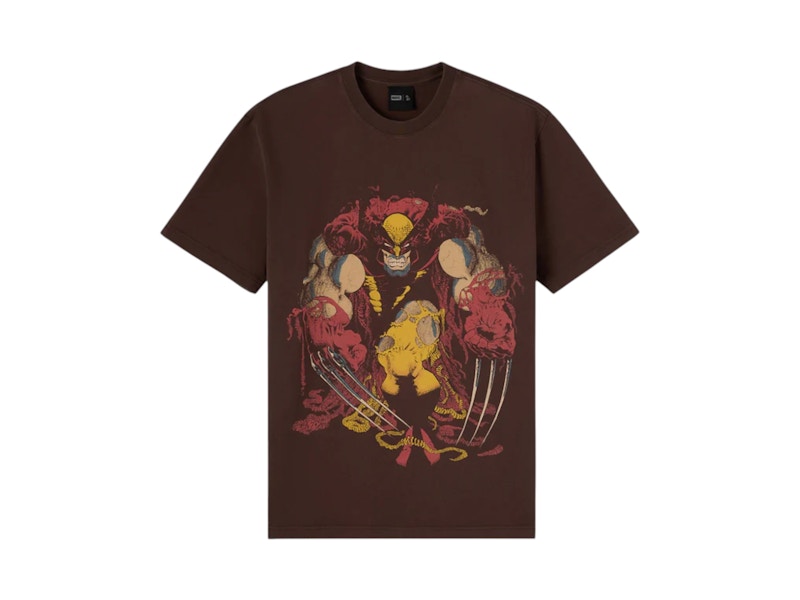 【限定品】ウルオス♡MARVEL OVO x Marvel Wolverine Masthead Tee Fade Out Brown メンズ - JP