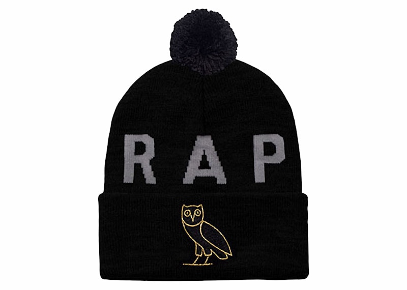 Pre-owned Ovo X Mitchell & Ness Raptors Beanie In Black