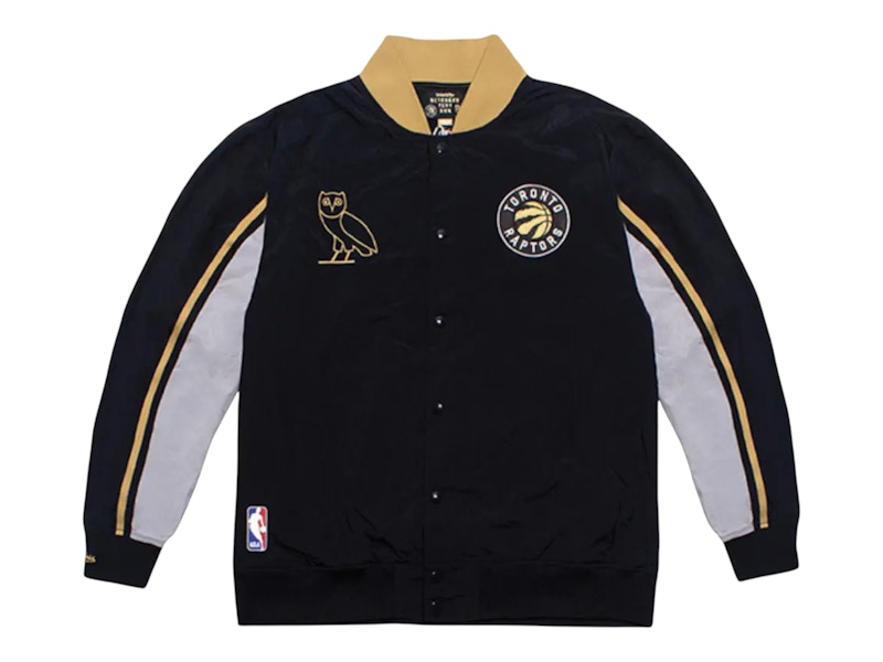 OVO x Mitchell & Ness Raptors Warm Up Woven Jacket Black