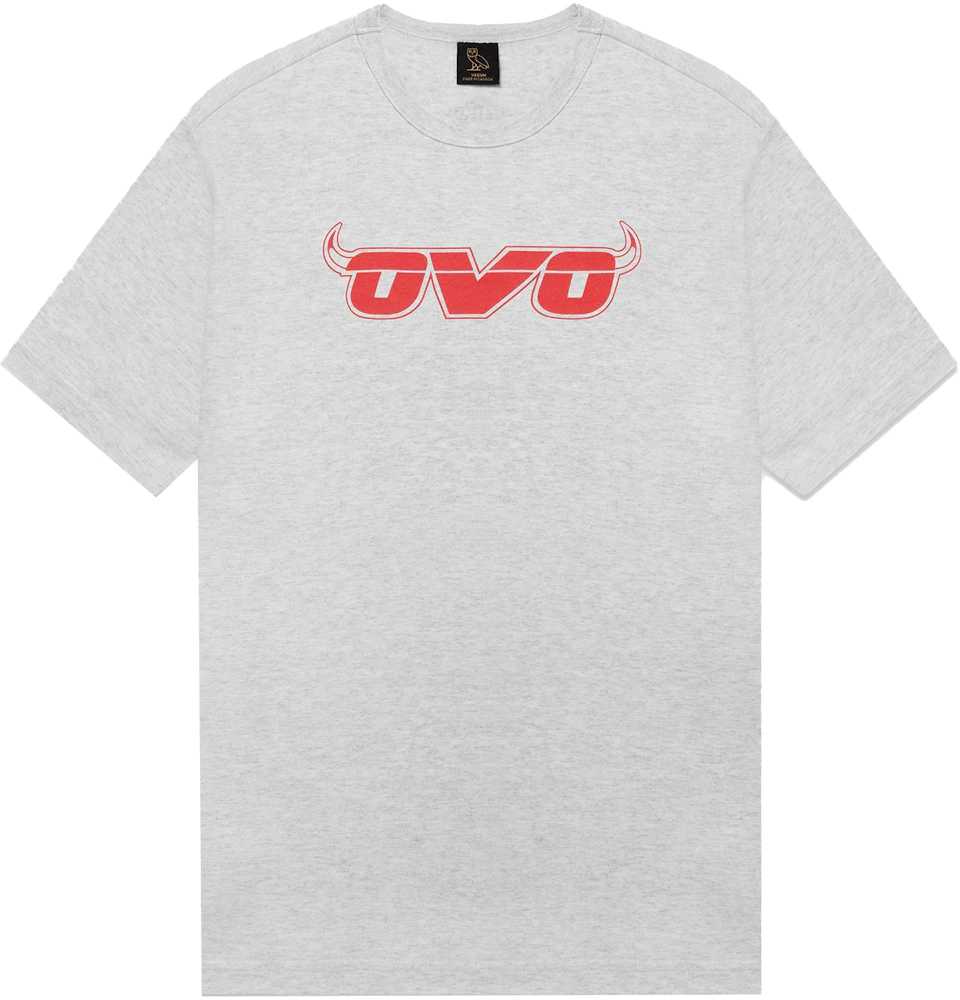 OVO x NBA Bulls T-shirt Heather Grey Men's - FW21 - US