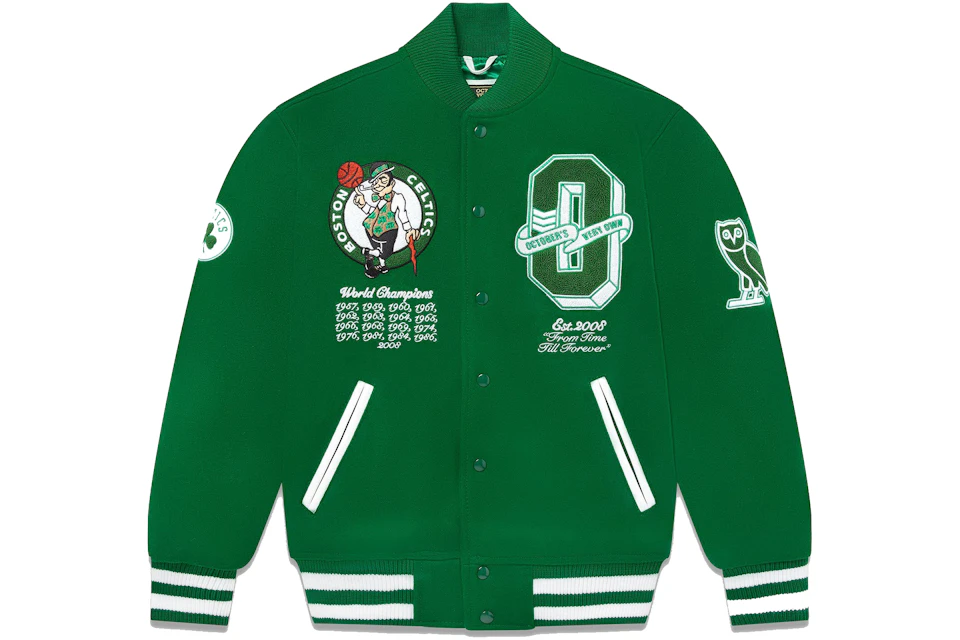 OVO x NBA Celtics Varsity Jacket Green