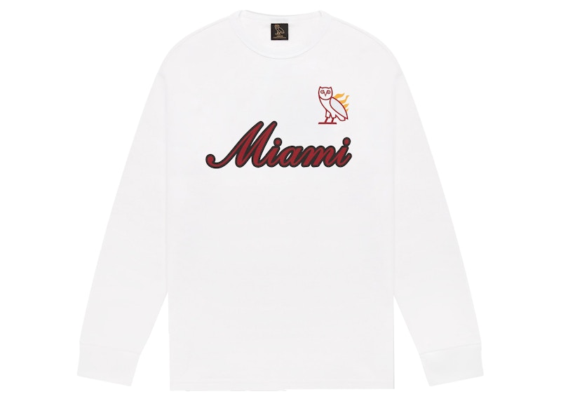 OVO x NBA Heat L/S T-shirt White Men's - FW21 - US