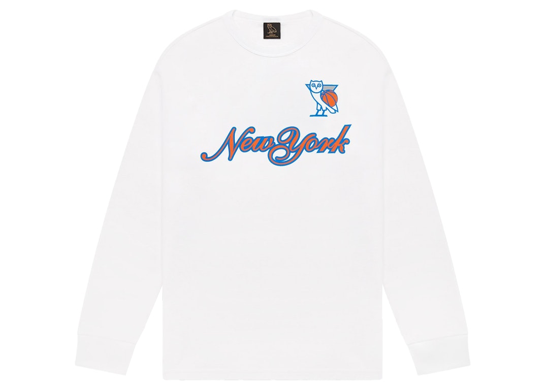 Pre-owned Ovo X Nba Knicks L/s T-shirt White