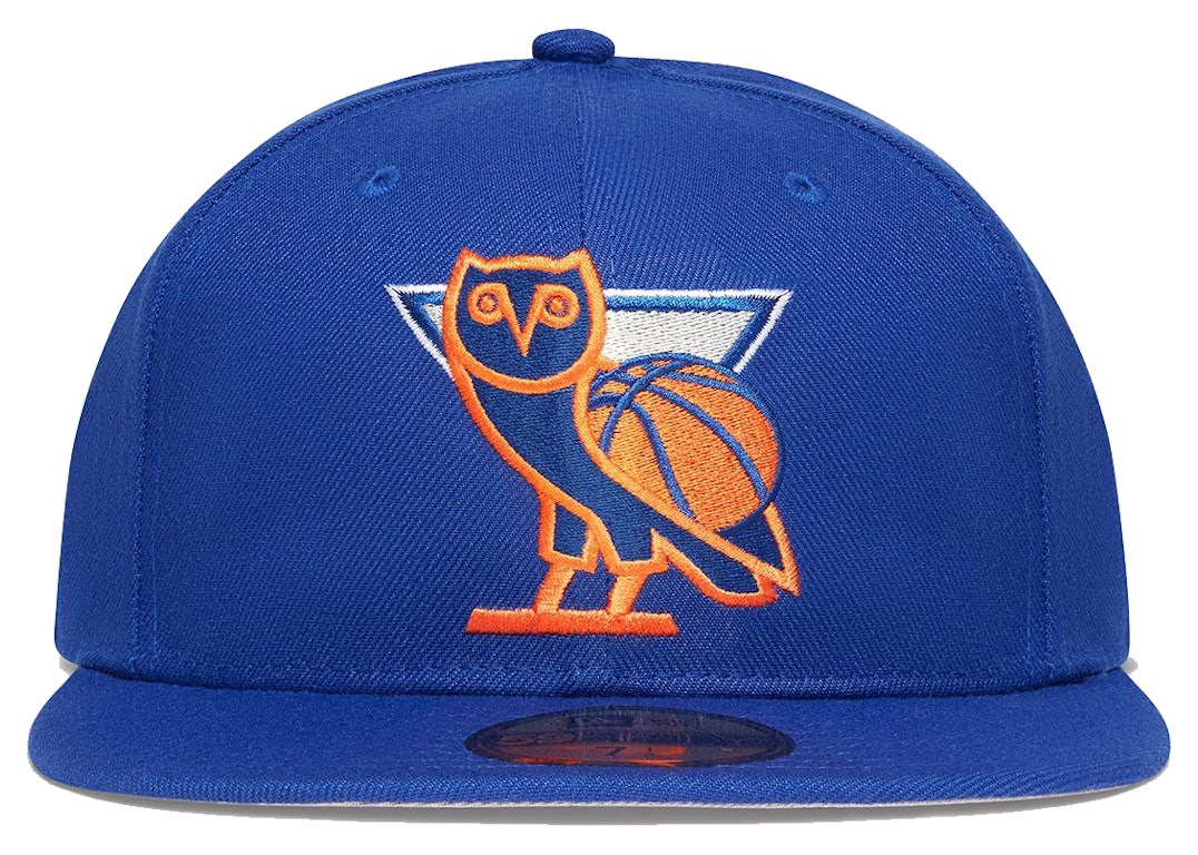 Pre-owned Ovo X Nba Knicks New Era 59fifty Fitted Hat Blue