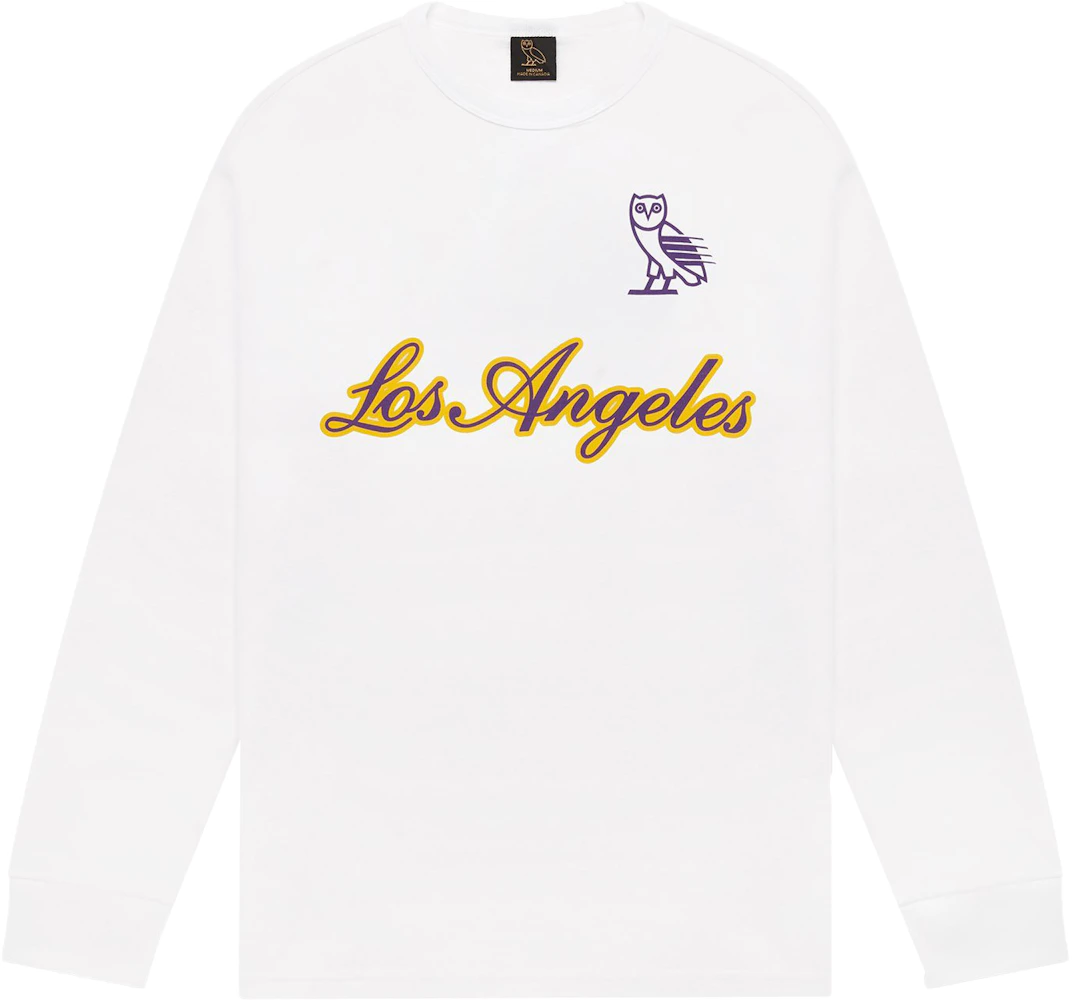 Ovo x NBA Lakers L/S T-Shirt White