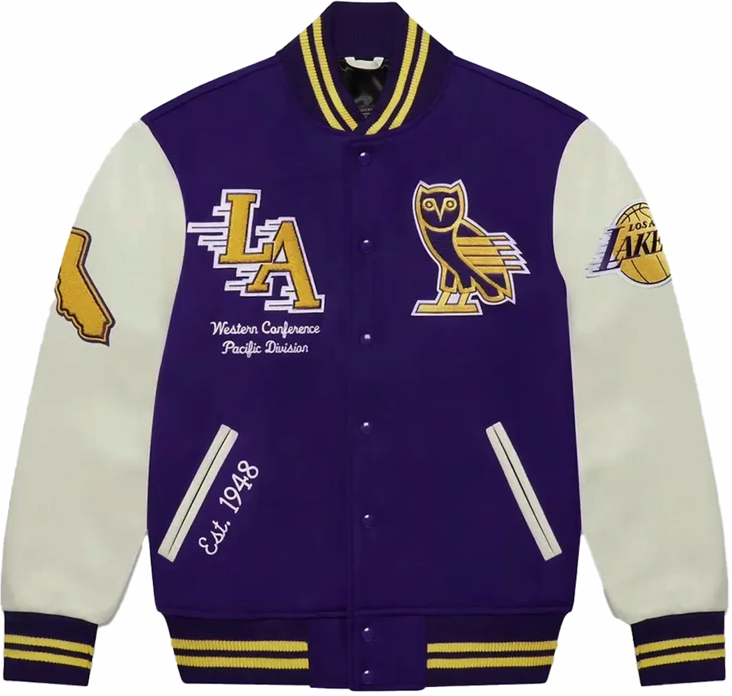 OVO x NBA Lakers Varsity Jacket (FW23) Purple Men's - SS23 - US