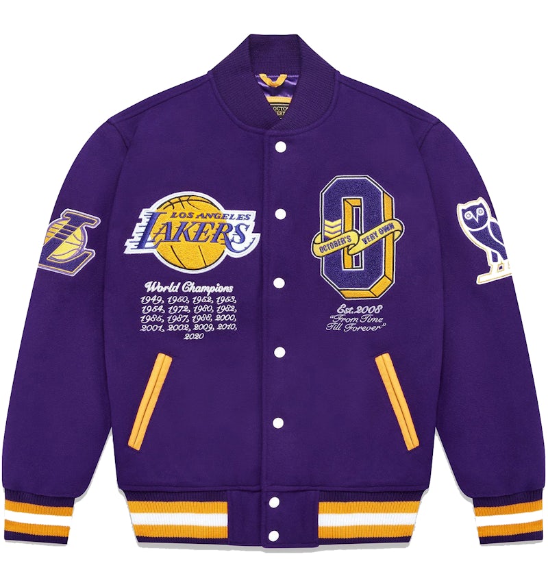 OVO x NBA Lakers Varsity Jacket Purple Men's FW21 US