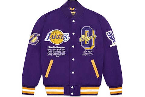 OVO x NBA Lakers Varsity Jacket Purple Men's FW21 US