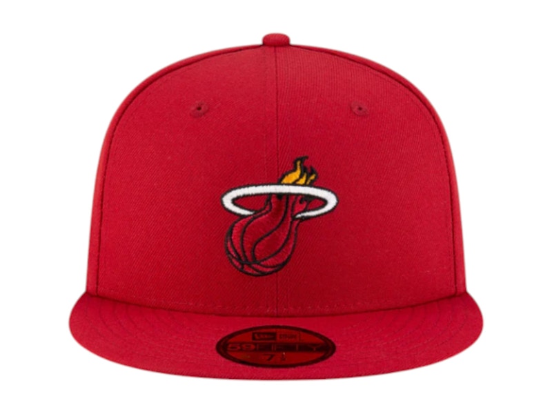 Pre-owned Ovo X Nba Miami Heat 59fifty Fitted Hat In Black/red/white