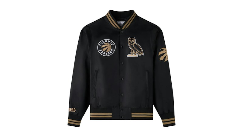 OVO x NBA Toronto Raptors Satin Varsity Jacket Black