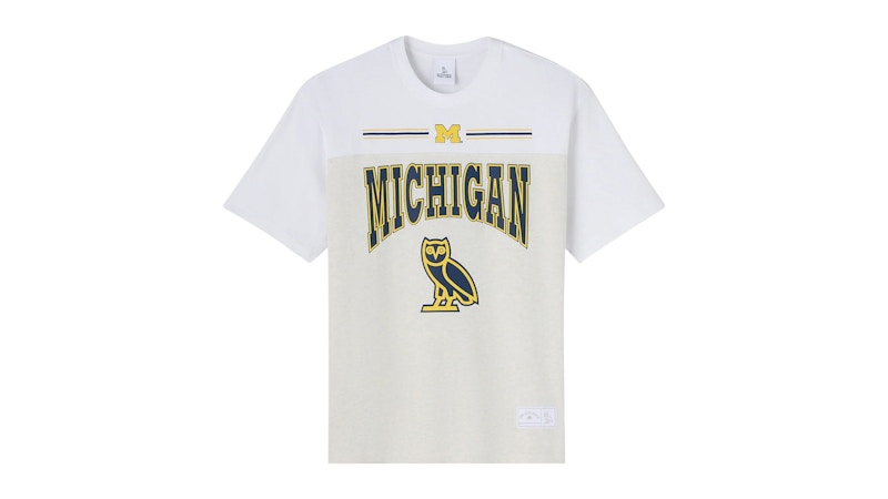 ☆mi☆-u-☆mi☆-u-☆ OVO x NCAA Michigan Wolverines Paneled T-shirt Ash Heather