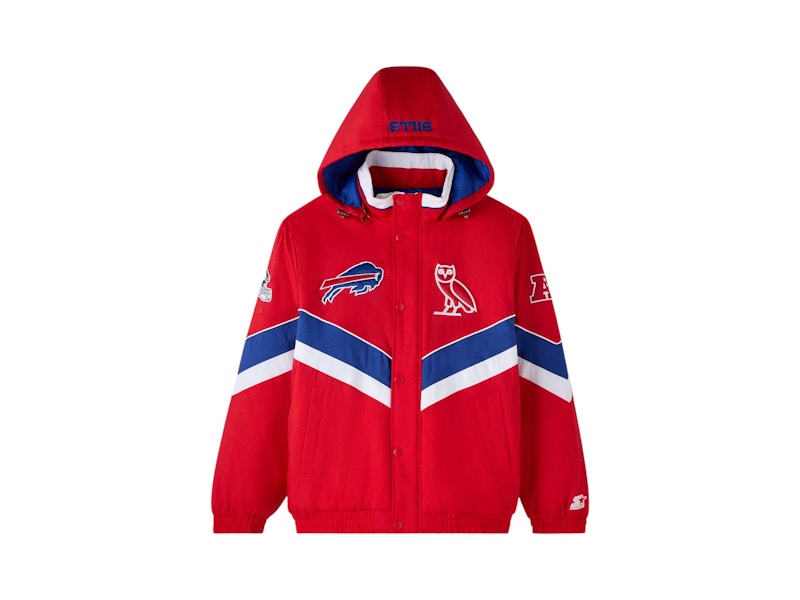 OVO x NFL Buffalo Bills Starter Sideline Puffer Jacket Red