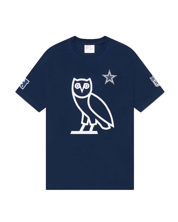 Pre-owned Ovo X Nfl Dallas Cowboys Og Owl T-shirt Navy