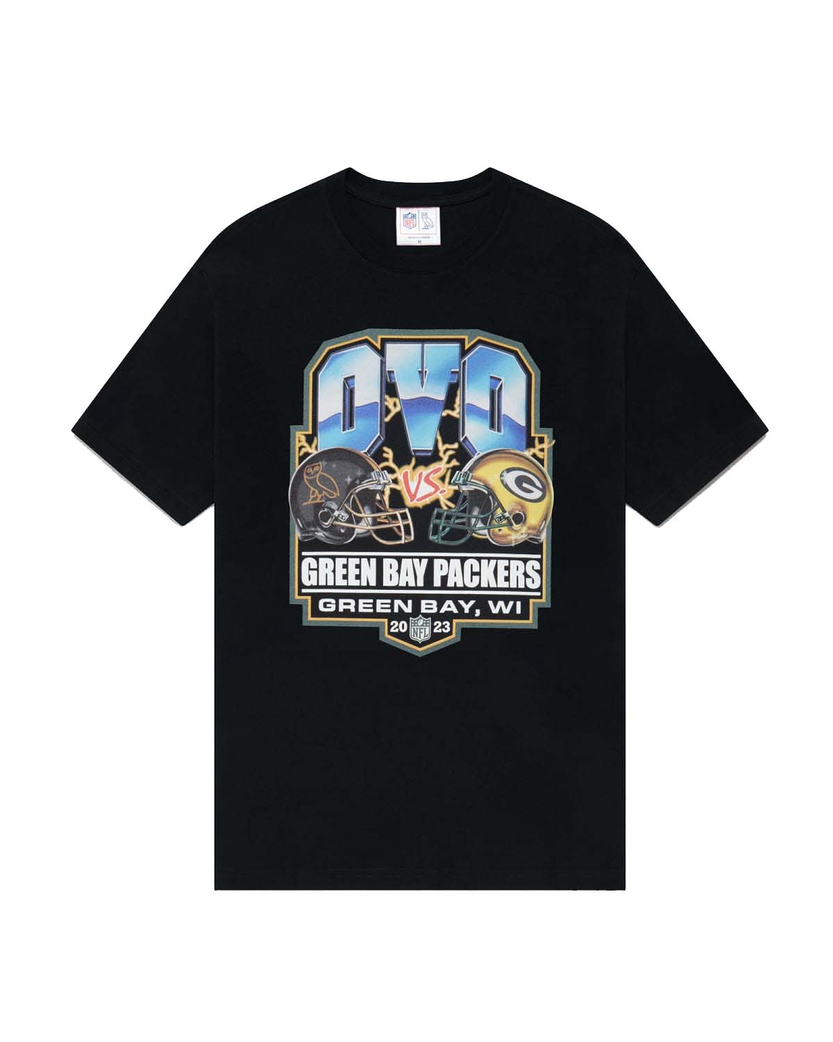 OVO x NFL Green Bay Packers Game Day T-Shirt Black Men's - SS23 - GB