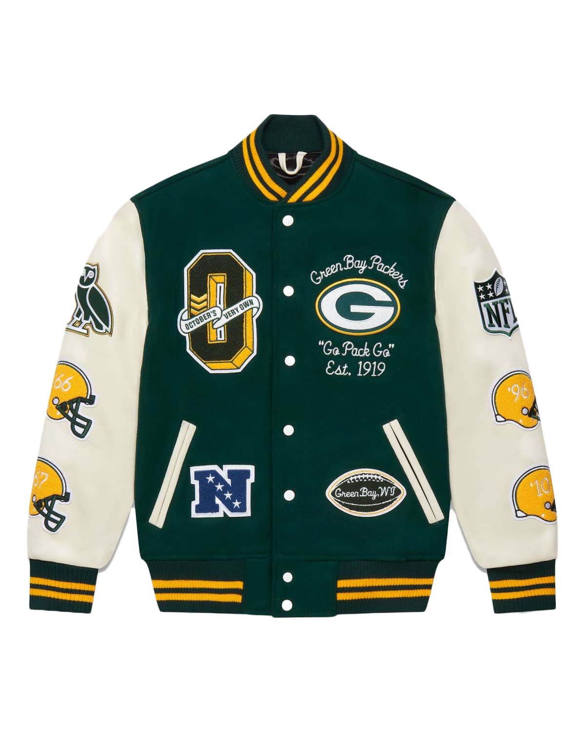 OVO x NFL Green Bay Packers Varsity Jacket Green Men's - SS23 - US