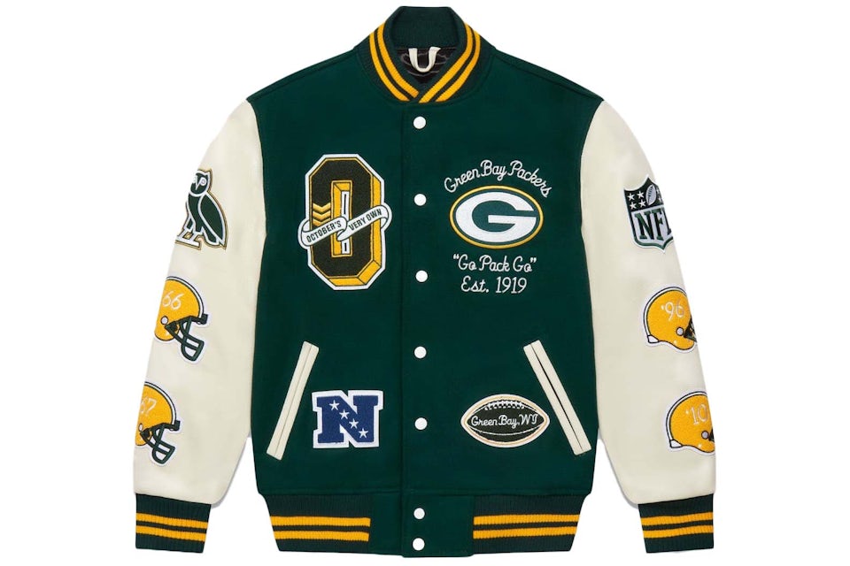 OVO x NFL Green Bay Packers Varsity Jacket Green - SS23 Men's - US