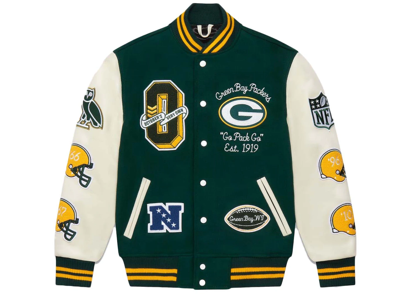 OVO x NFL Green Bay Packers Varsity Jacket Green - SS23 Men's - US