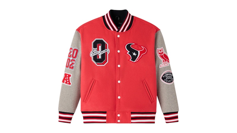 Giacca universitaria OVO x NFL Houston Texans rossa