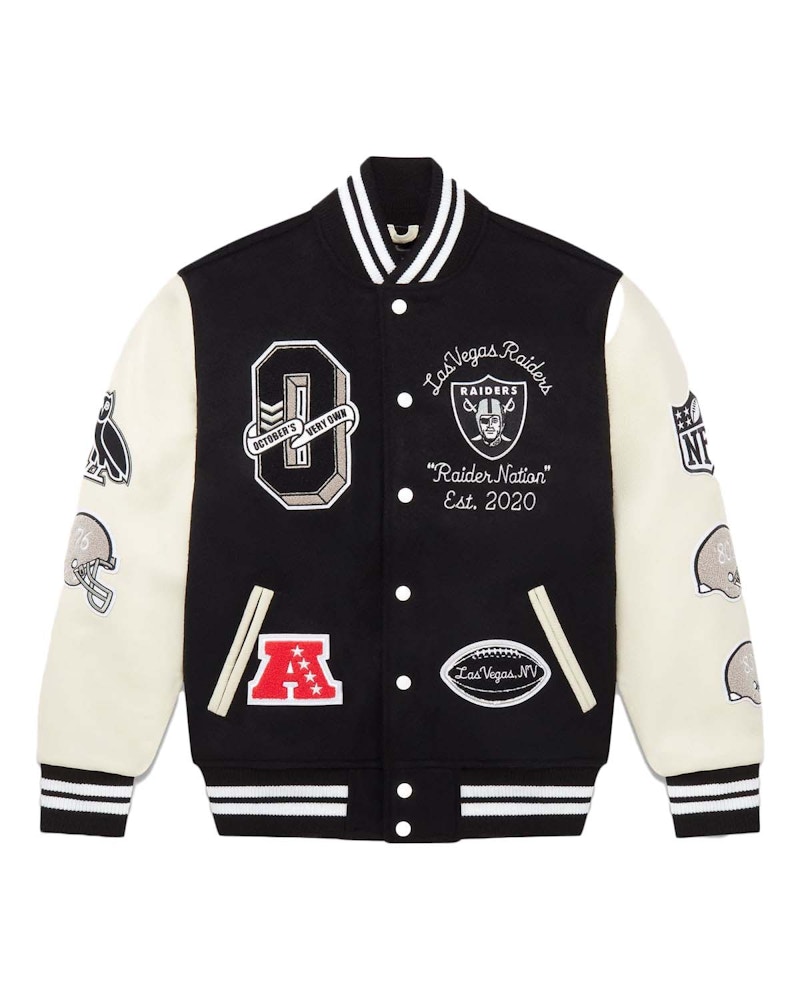 OVO x NFL Las Vegas Raiders Varsity Jacket Black Men's - SS23 - US