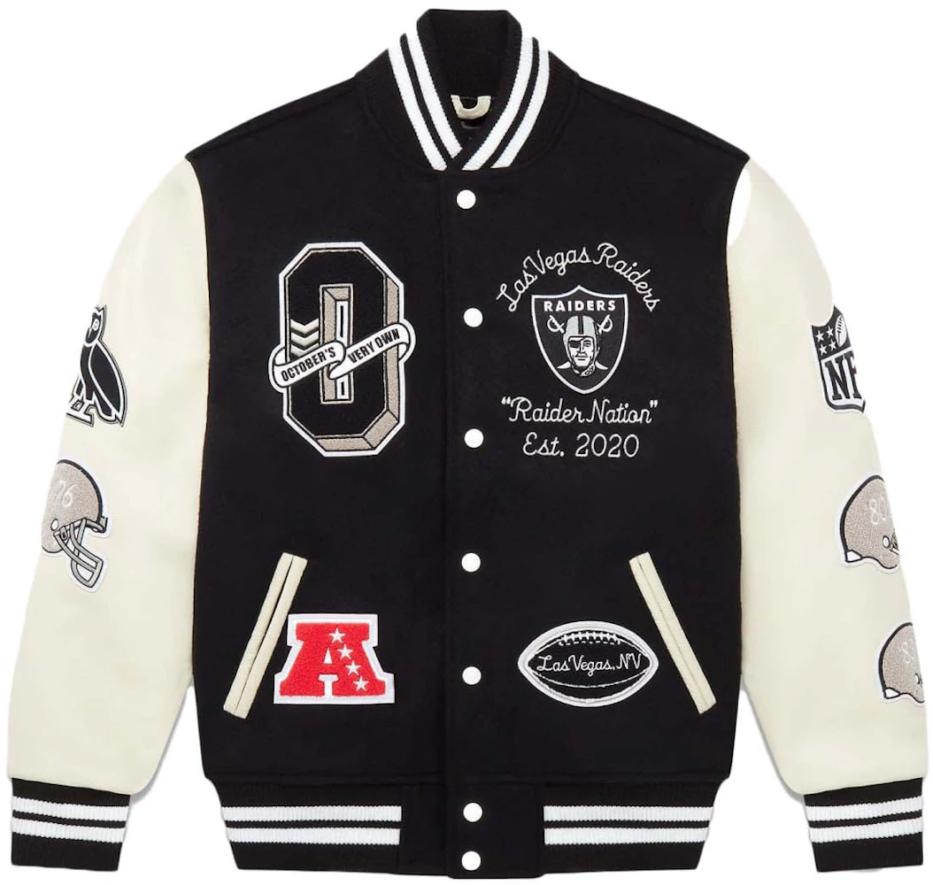 OVO x NFL Las Vegas Raiders Varsity Jacket Black Men's - SS23 - US