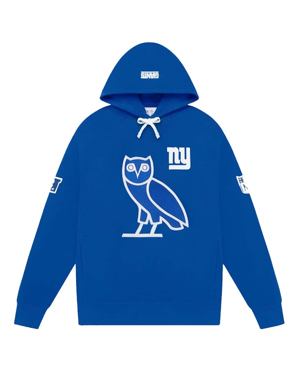 Pre-owned Ovo X Nfl New York Giants Og Owl Hoodie Blue