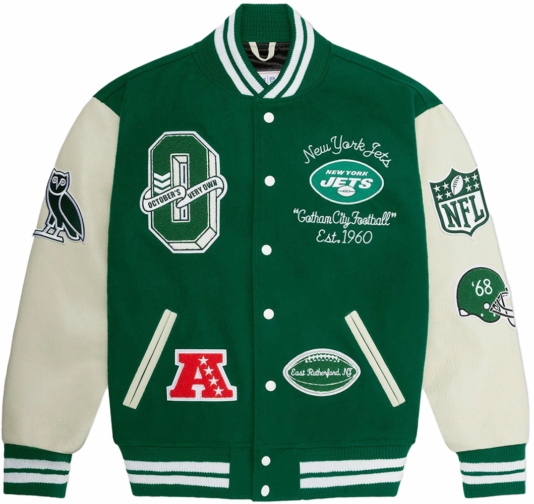 OVO x NFL New York Jets Varsity Jacket Green Men's - FW23 - GB