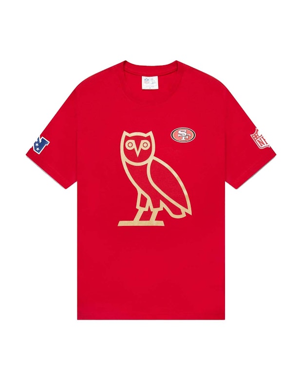 Pre-owned Ovo X Nfl San Francisco 49ers Og Owl T-shirt Red
