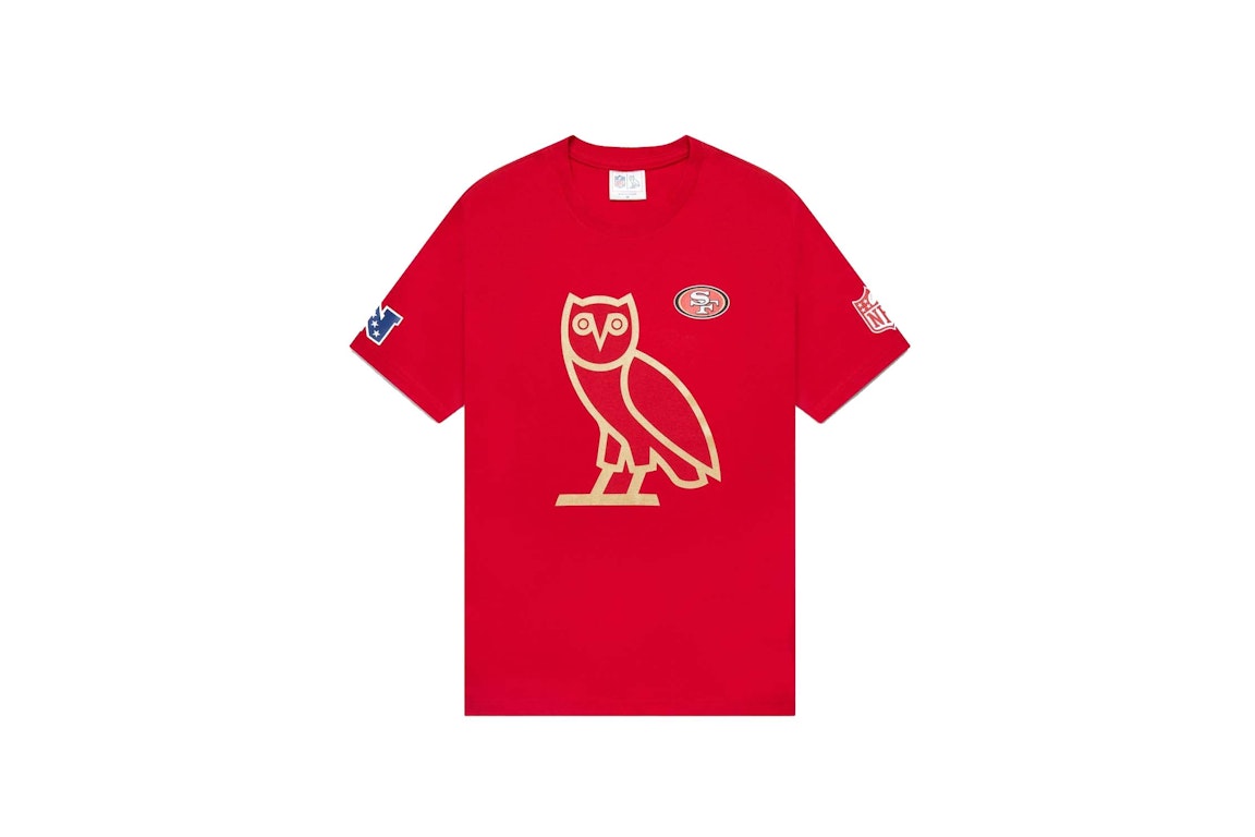 Pre-owned Ovo X Nfl San Francisco 49ers Og Owl T-shirt Red