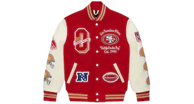 OVO x NFL San Francisco 49rs Varsity Jacket Red