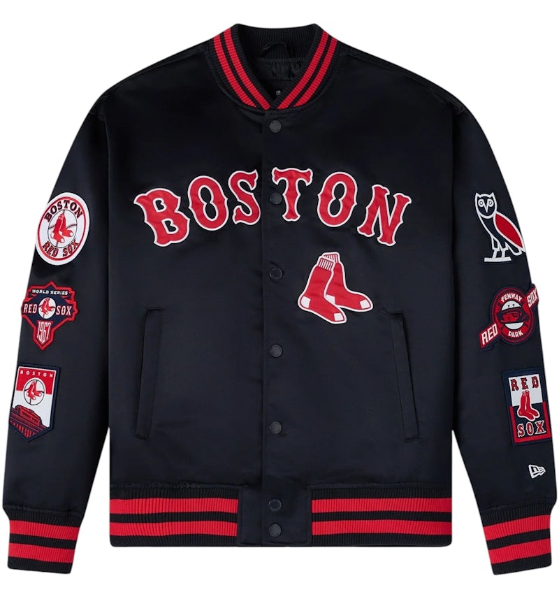 OVO x New Era MLB Boston Red Sox Varsity Jacket Navy Men's SS25 US
