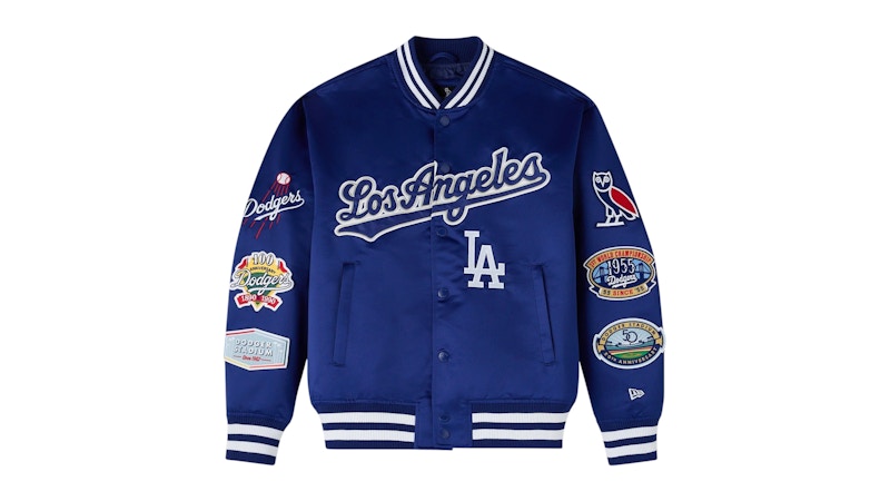 OVO x New Era MLB Los Angeles Dodgers Varsity Jacket Blue
