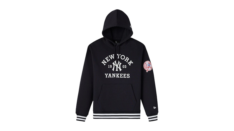 New Era MLB Drip Logo New York Yankees Sudadera Con Capucha Para Hombre, Azul Marino Y Morado, S