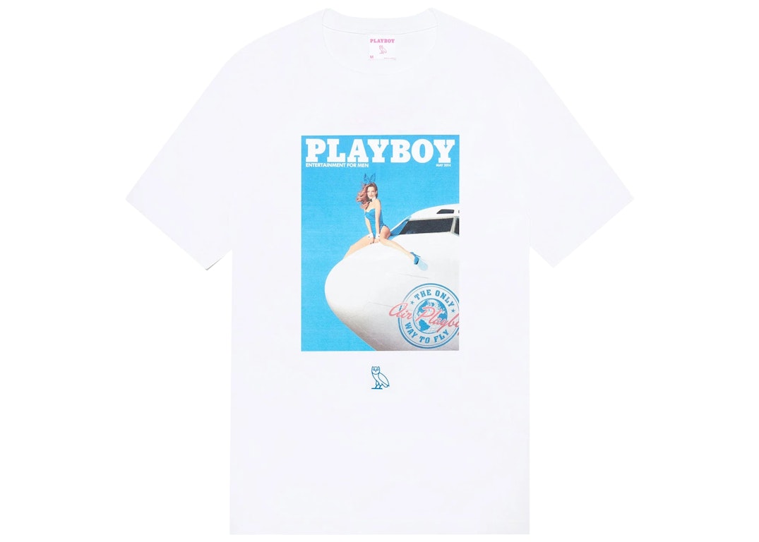 Pre-owned Ovo X Playboy Air Playboy T-shirt White