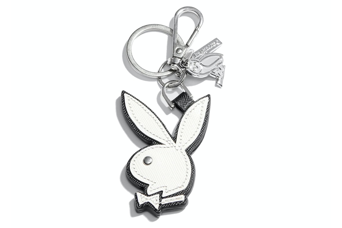 Pre-owned Ovo X Playboy Charm Keychain Silver