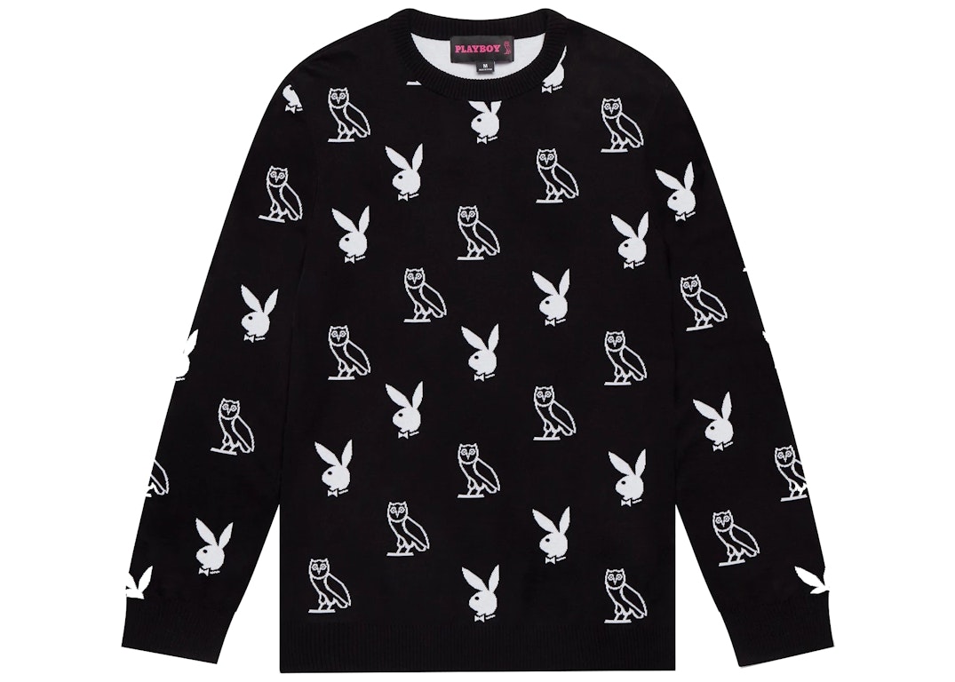 Pre-owned Ovo X Playboy Intarsia Sweater Black