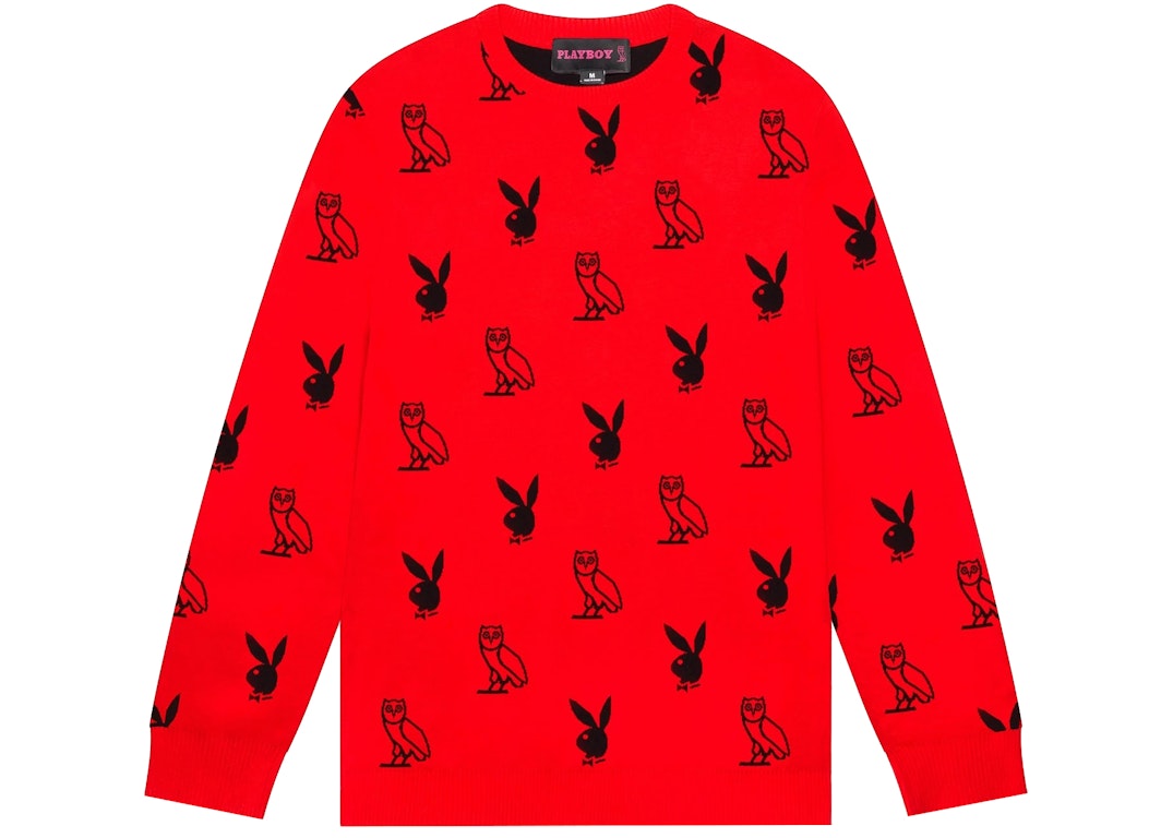 Pre-owned Ovo X Playboy Intarsia Sweater Red