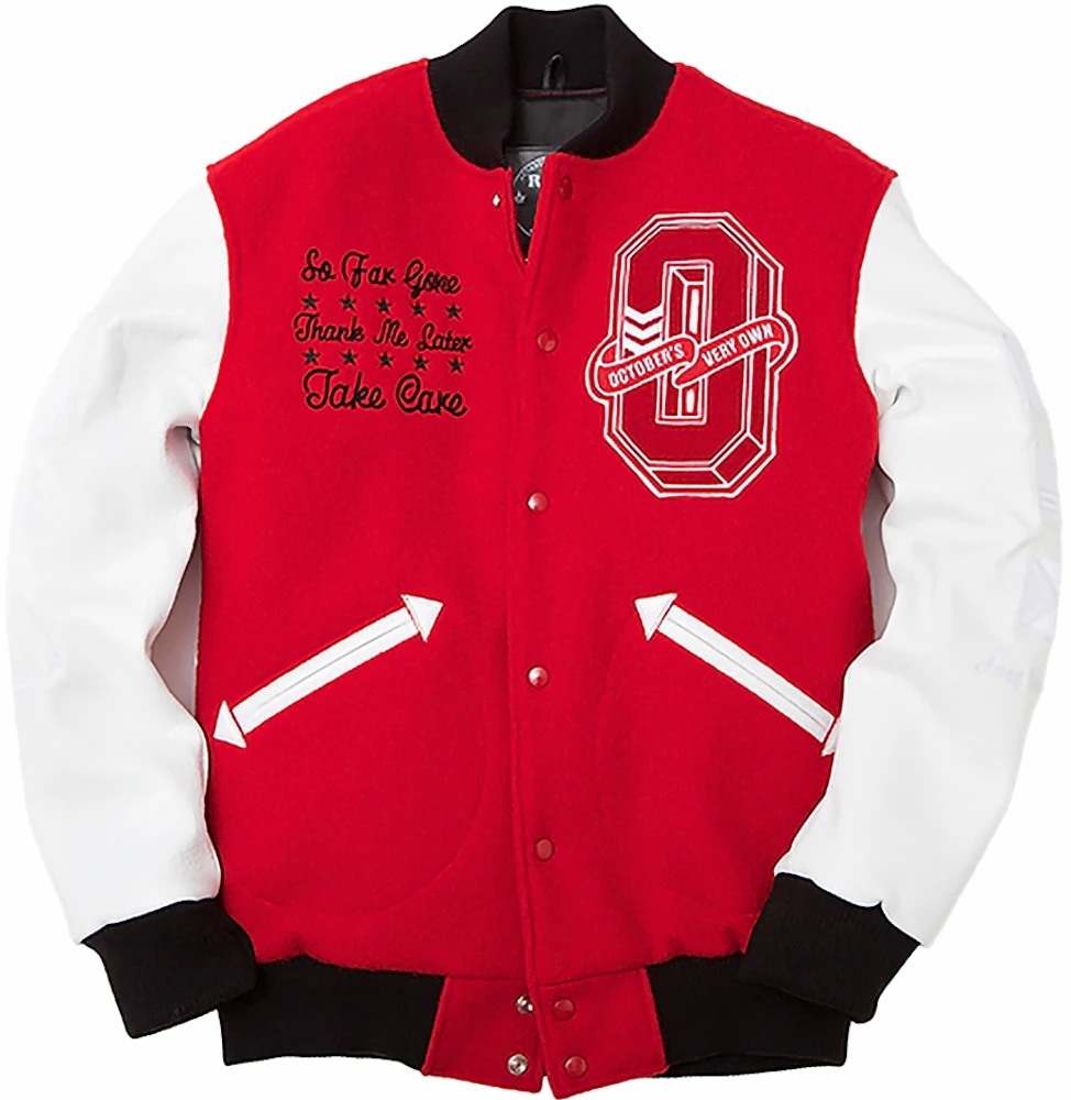 OVO x Roots Away From Home Tour Varsity Jacket Red Men's - FW11 - US
