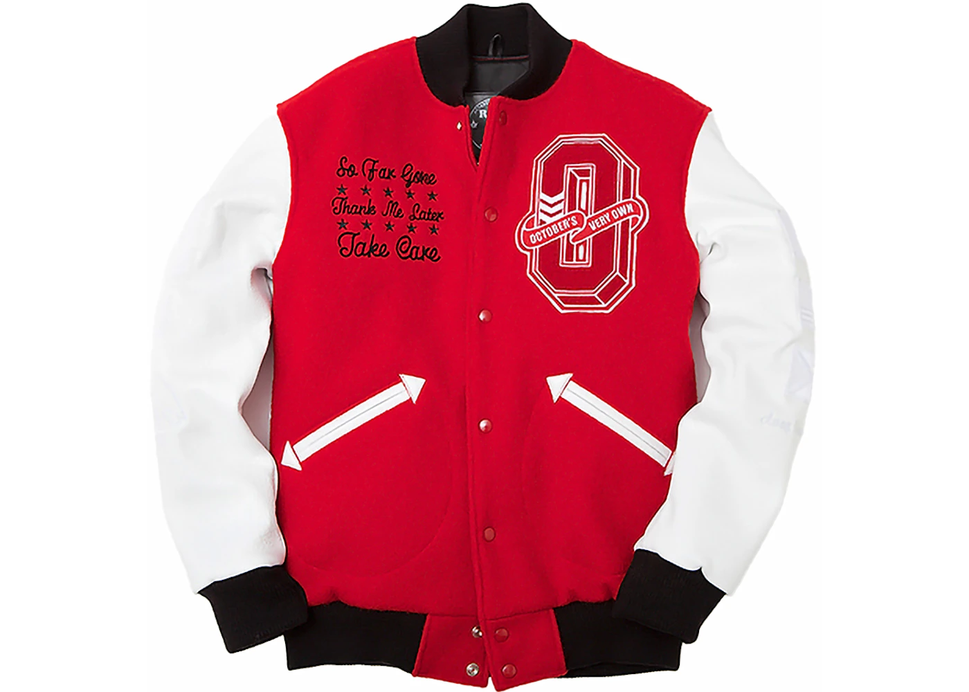 OVO x Roots Away From Home Tour Varsity Jacket Red Men's US