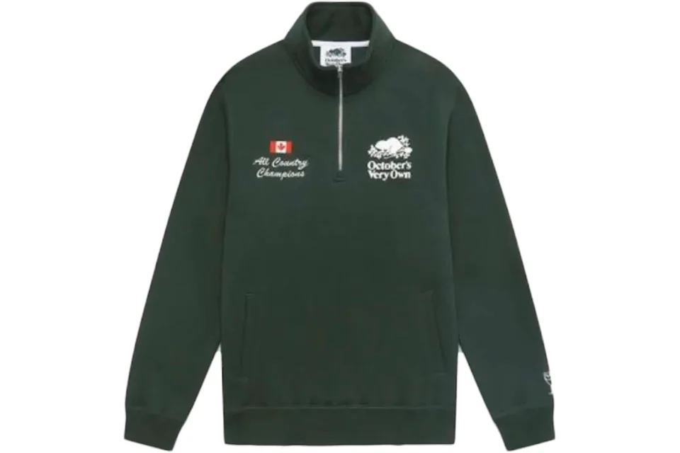 OVO x Roots Half Zip Sweatshirt Green