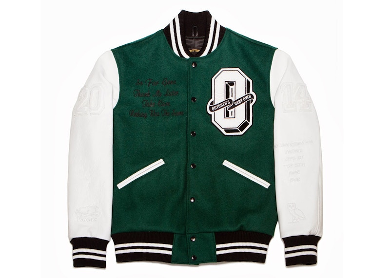 OVO x Roots Nothing Was The Same Tour Varsity Jacket Green Men's 