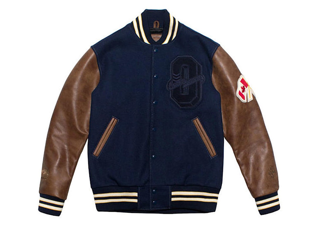 Pre-owned Ovo X Roots October Varsity Jacket Navy
