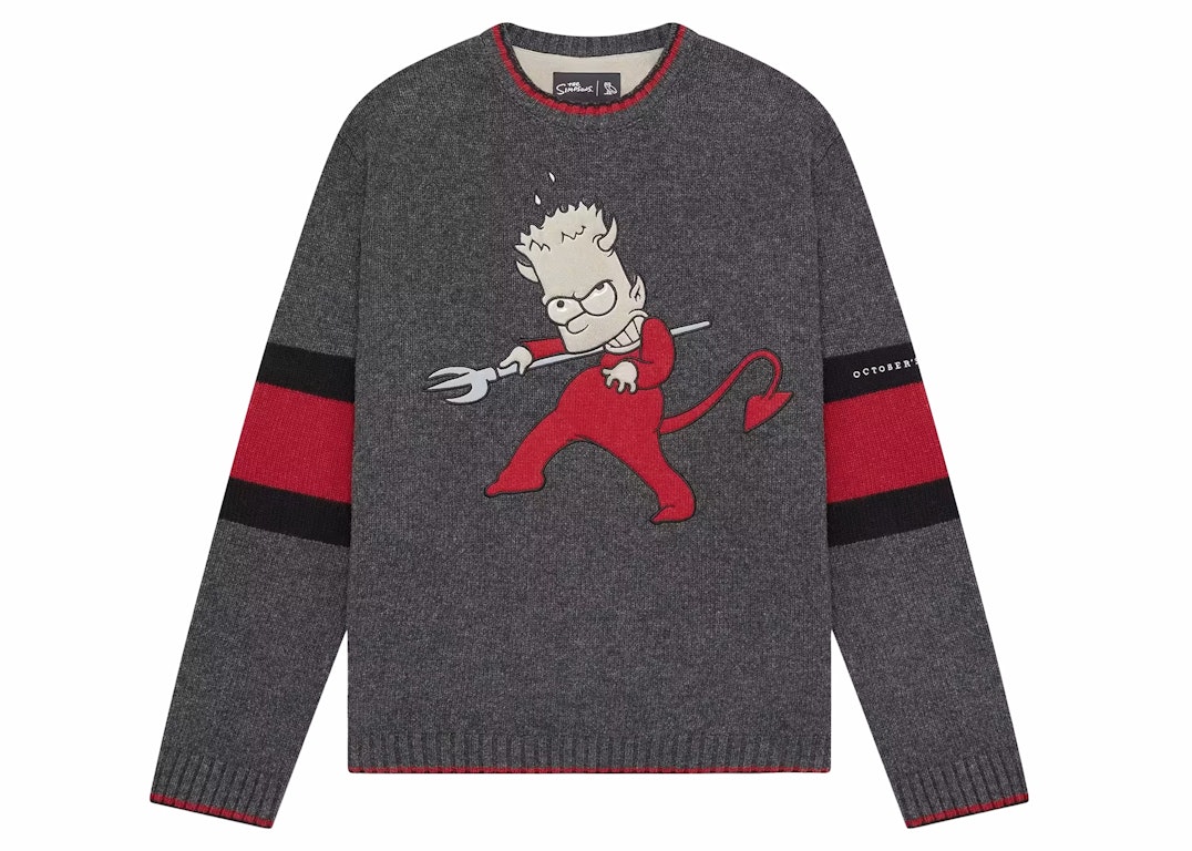 Pre-owned Ovo X The Simpsons Knit Sweater Charcoal Grey