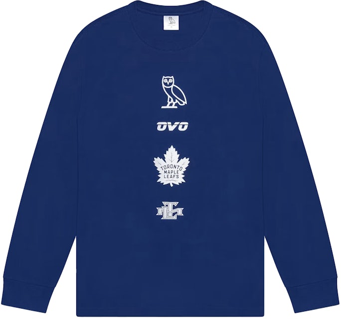 Men's Mitchell & Ness Blue Toronto Maple Leafs Logo Long Sleeve T-Shirt