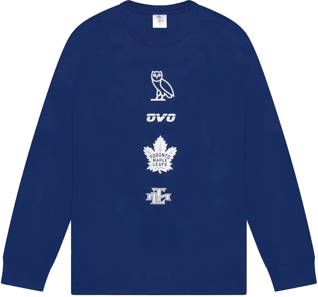 OVO X Toronto Maple Leafs OG Owl Hoodie Black Navy Blue October's Very Own  Drake