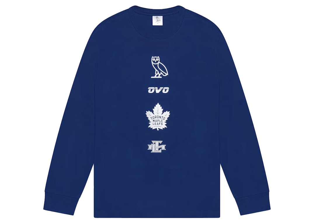 Pre-owned Ovo X Toronto Maple Leafs Banner Longsleeve T-shirt Blue