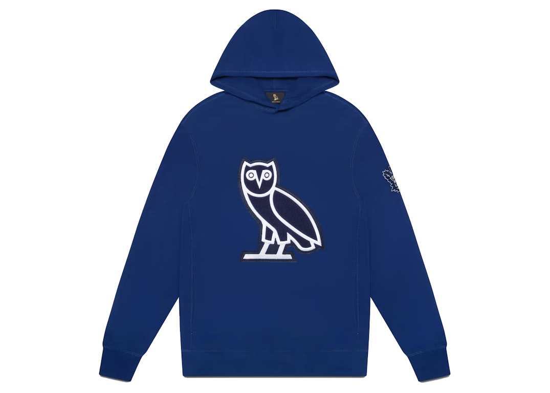 Pre-owned Ovo X Toronto Maple Leafs Chenille Owl Hoodie Blue